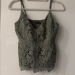 Abercrombie & Fitch Olive Lace Top